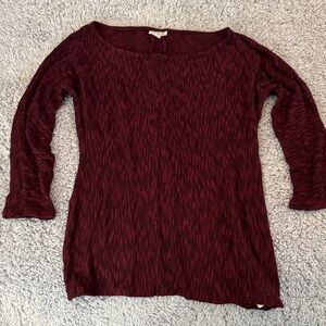 Maroon Patterned Lightweight Maternity Knit Top